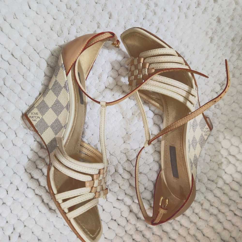 COPY - Louis Vuitton Damier Azur Canvas wedge sandal